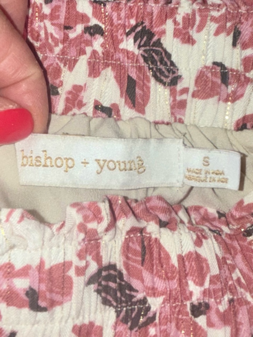 Bishop + Young Ruffled Pink Floral Skirt Small Anthropologie. EUC. - Picture 4 of 6